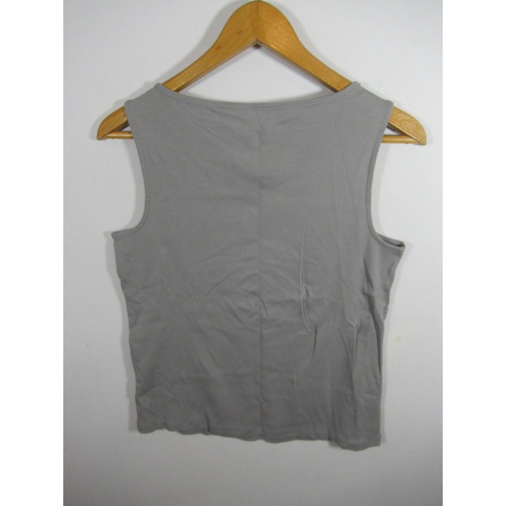 NEW Christopher & Banks Tank Top Women Small Gray Cotton Sleeveless - Picture 5 of 5